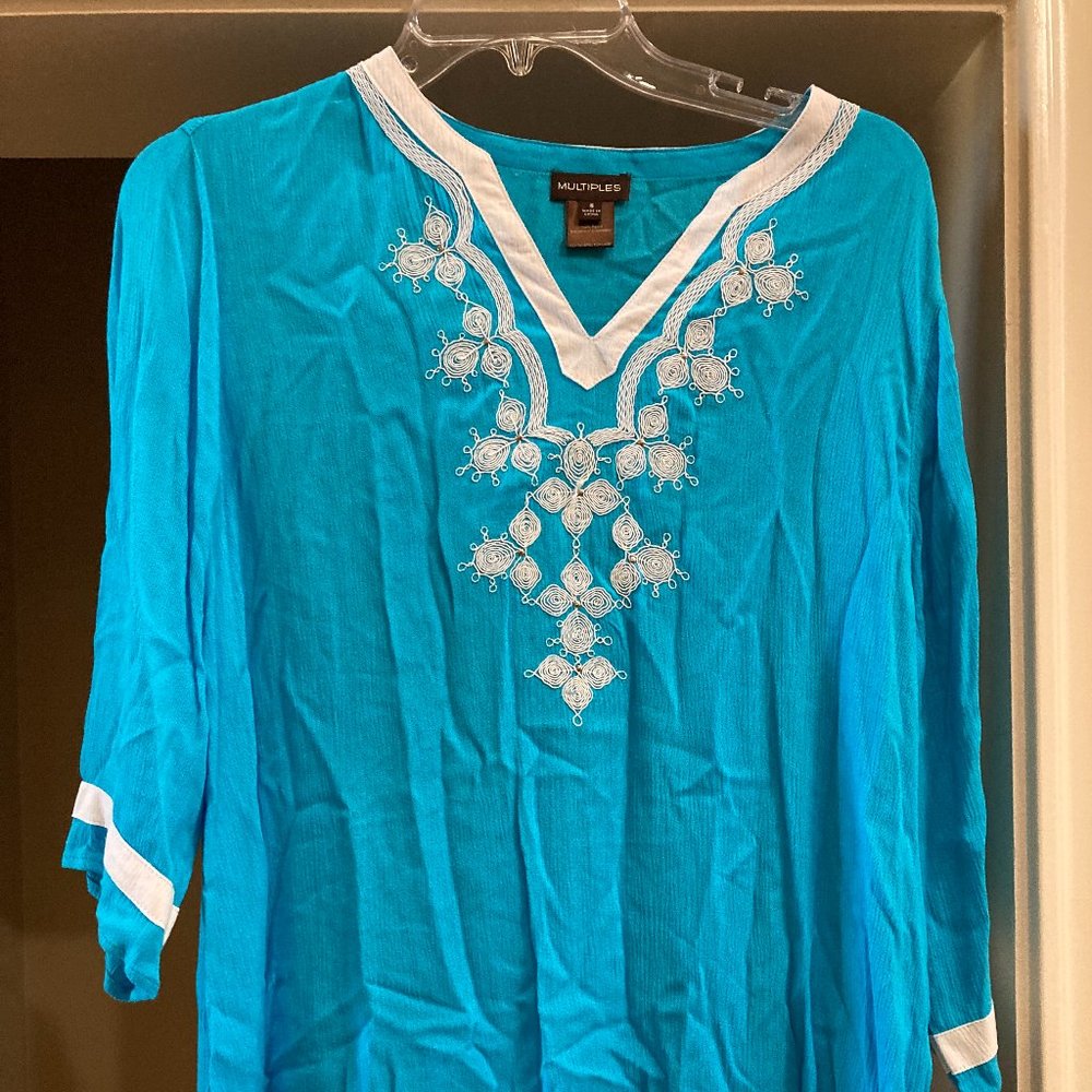 New Embroidered Tunic by Multiples Sz S